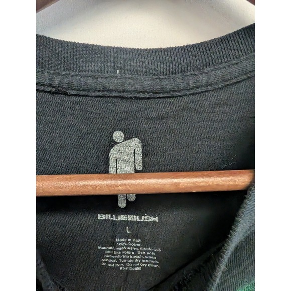 Billie Eilish Green Lightning Black T-Shirt Pop‎ Men's Size L Tour Merchw - Picture 5 of 6